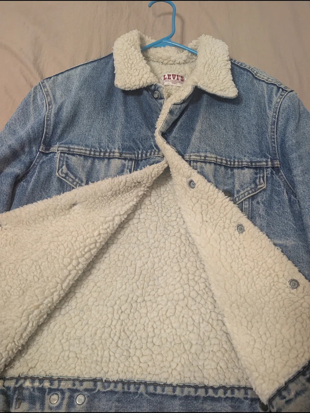 Levi's Light Blue Denim Sherpa Trucker Jacket